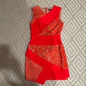 BCBG Maxazria Dalia Red Lace Asymmetrical Dress *NWOT